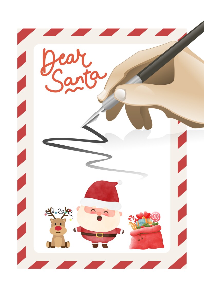 Letter to Santa PRINTABLE, Kids Letter to Santa, Santa Letter