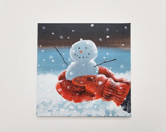 Snowman Acrylic painting on canvas