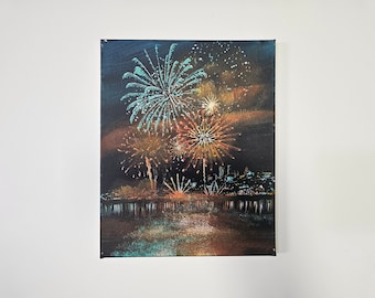 Firework Painting on Canvas