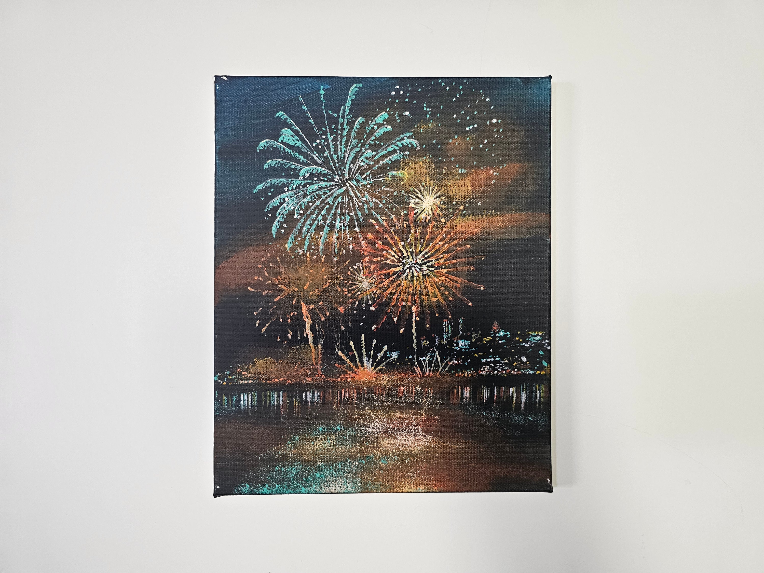 Firework Painting on Canvas - Etsy