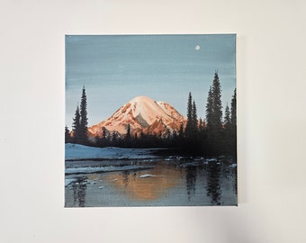 Mountain Lake Acrylic Painting on Canvas