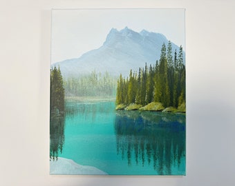 Emerald Lake Acrylic Painting on Canvas