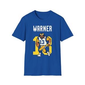 Kurt Warner Shirt, Rams 13 Jersey Retro 8-Bit Football Tee, Vintage NFL Game Day Gift, Unisex Sports Fan Tee, Arcade Style Quarterback Shirt