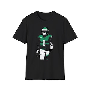Jalen Hurts Pop Art Unisex Softstyle T-Shirt, Philadelphia Eagles Football Tee, Quarterback Gift, Sports Fan Shirt, Game Day Apparel