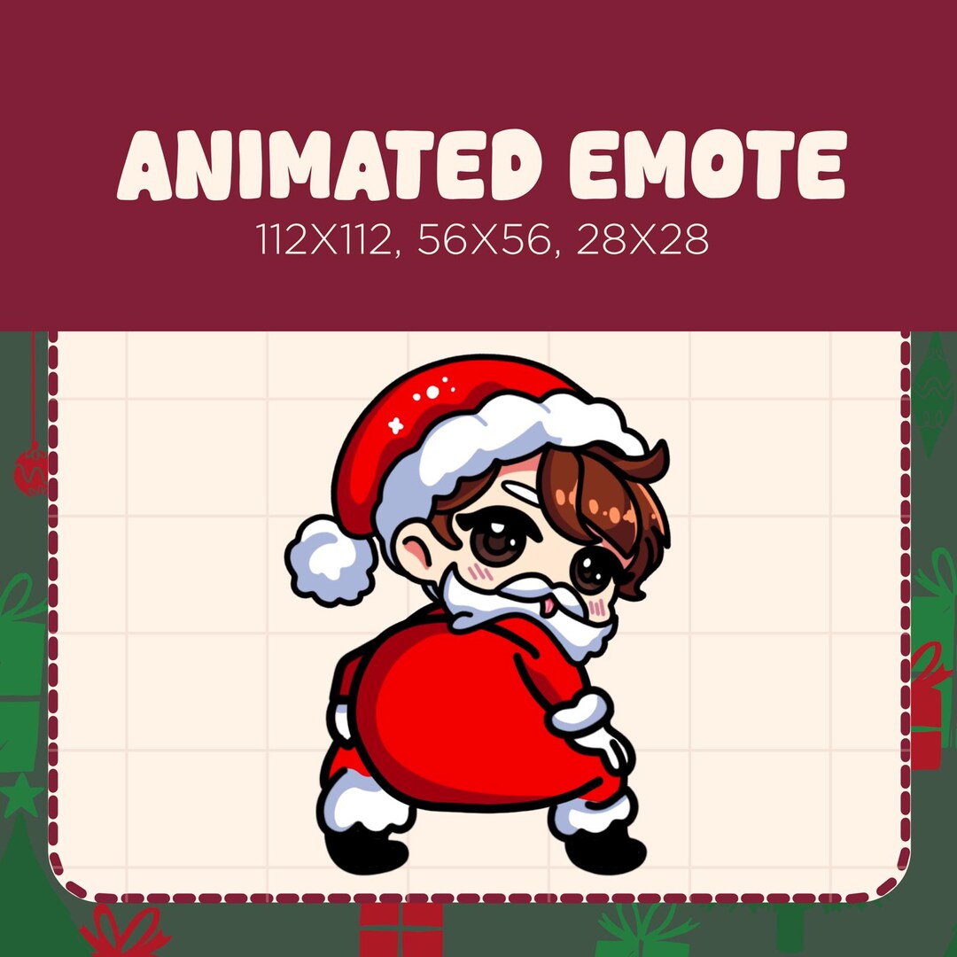 Streamer Santa Twerk Santa Animated Emote for Twitch, Christmas Streaming Emotes ...