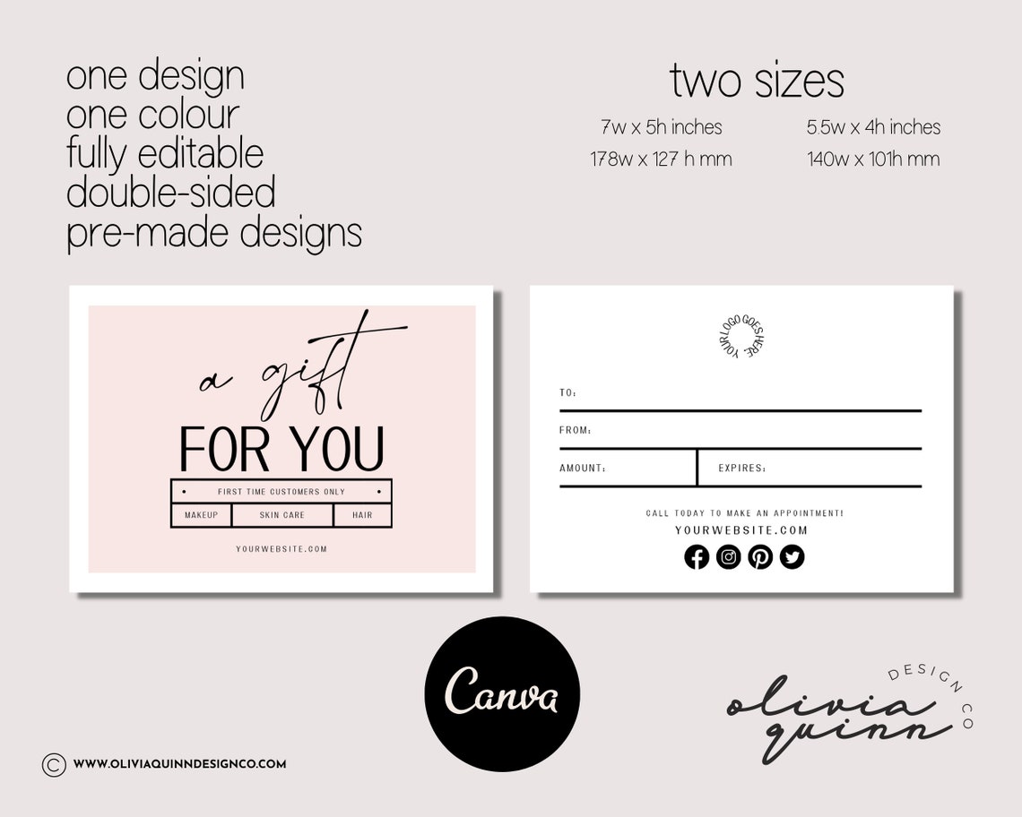 Small Business A Gift For You Gift Voucher or Card Loyalty