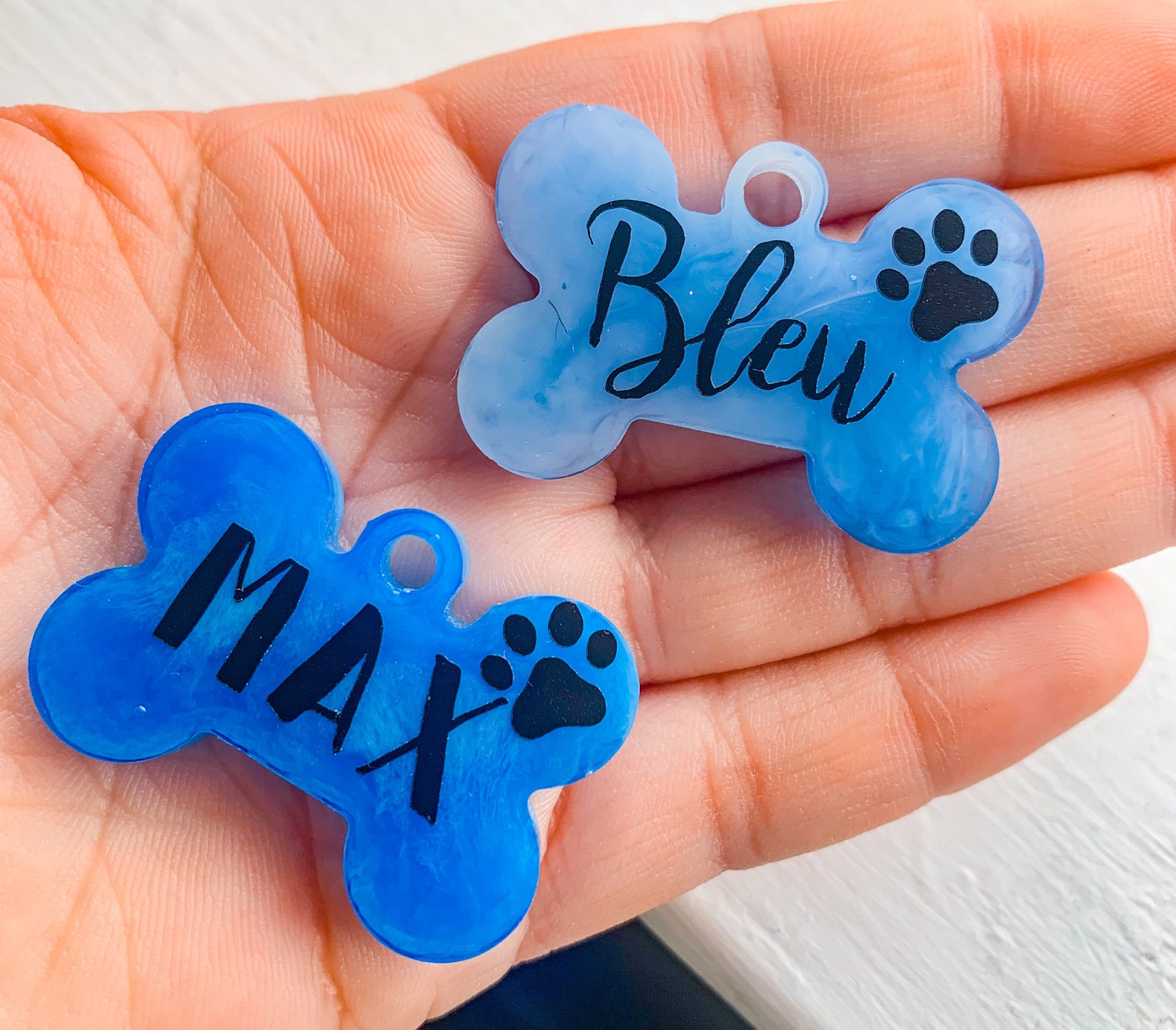 Personalized Epoxy Resin Dog Tags Etsy