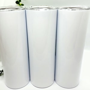 Wholesale 20oz Skinny Sublimation Tumblers: Straight, Seamless, Gloss White