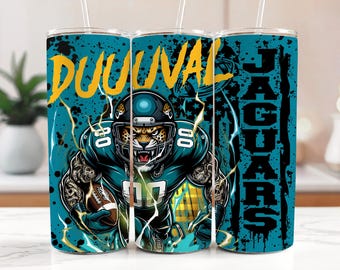 Jaguars Tumbler - Stainless steel tumbler 20oz with Straw