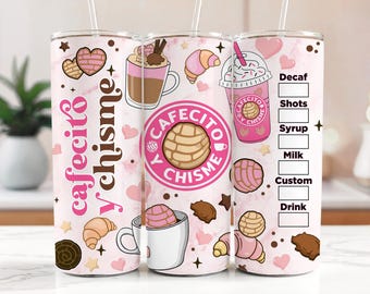 Cafecito y Chisme Tumbler - Stainless steel tumbler 20oz with Straw