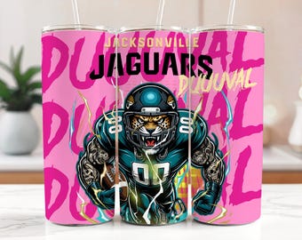 Jaguars Tumbler - Stainless steel tumbler 20oz with Straw
