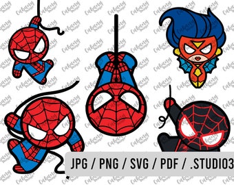 Bundle Layered Spiderman SVG / Spiderman Kawaii / Little Hero Svg / Baby Spiderman /