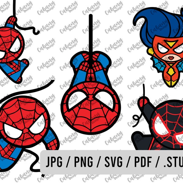 Bundle Layered Spiderman SVG / Spiderman Kawaii / Little Hero Svg / Baby Spiderman /