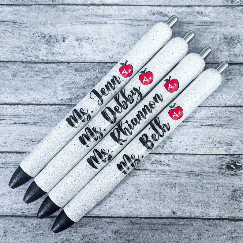 Pencil Pen Pencil Glitter Pens Teacher Gift Teacher Etsy