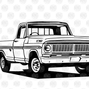 Classic 1960&#39;s Ford Ranger Truck SVG PNG JPG vector Digital Download