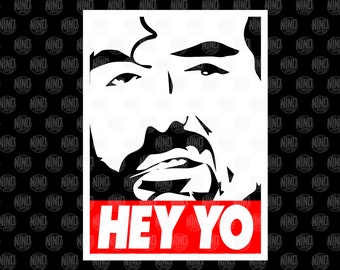 Razor Ramon Hey Yo Obey style poster design in memory of Scott Hall SVG PNG digital download vector file