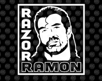 Razor Ramon Scott Hall WWE Fan vintage inspired PNG SVG Silhouette Cricut Vector Vinyl File Printable Instant Digital Download