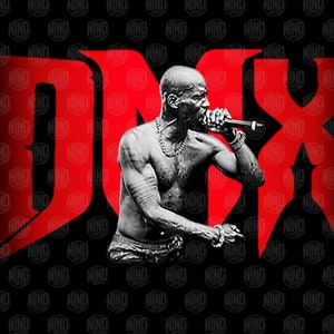 DMX on the microphone rapping in front of logo PDF JPG png instant digital download