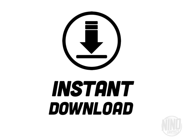 May include: Black and white icon of a downward arrow inside a circle with the text "INSTANT DOWNLOAD" below.