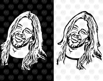 Taylor Hawkins smiling 1972-2022. Foo Fighters drummer SVG PNG  Digital vector download file