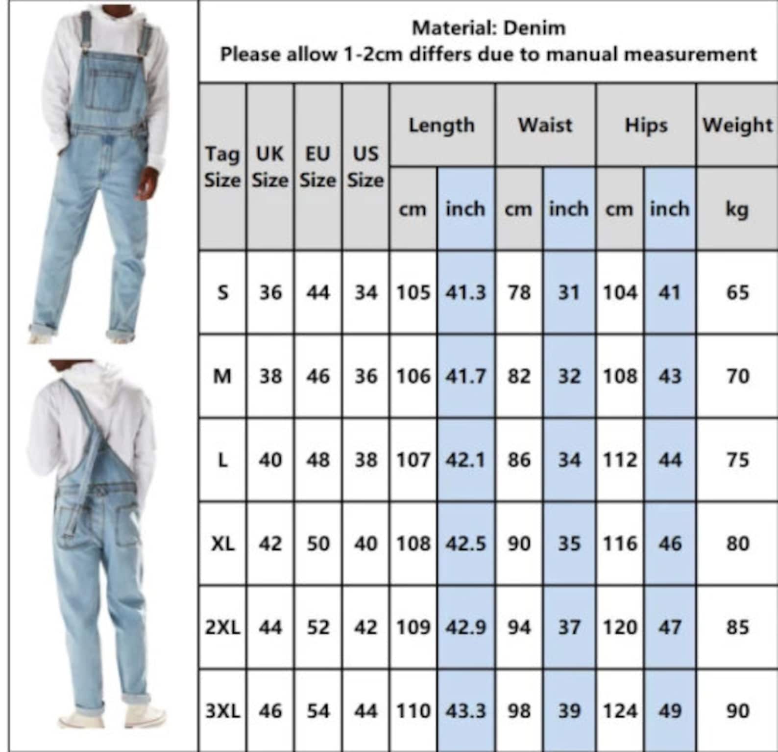 Men's Denim Bib Pants Washed Full Length Jeans Jumpsuits Etsy