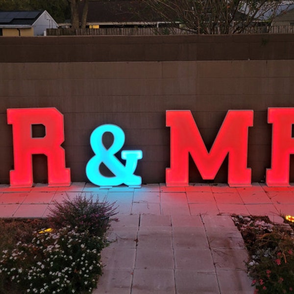 Mr and Mrs Light up Letters Etsy