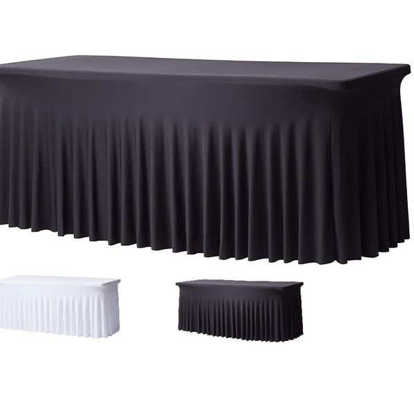 2 Pack - Drape Spandex Table Skirt with Tight Top & Wavy Bottom