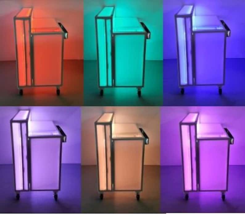 4 Foot Folding LED Glow Light up Portable Bar on Wheels for Mobile