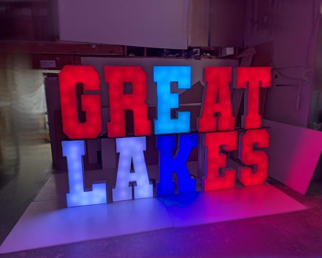 3 to 6 Foot Tall LED Marquee Letters – Heavy-duty RGB Acrylic Light-up ...