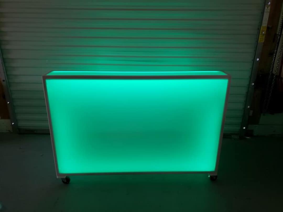 6 Foot Folding LED Glow Light up Portable Bar on Wheels for Mobile