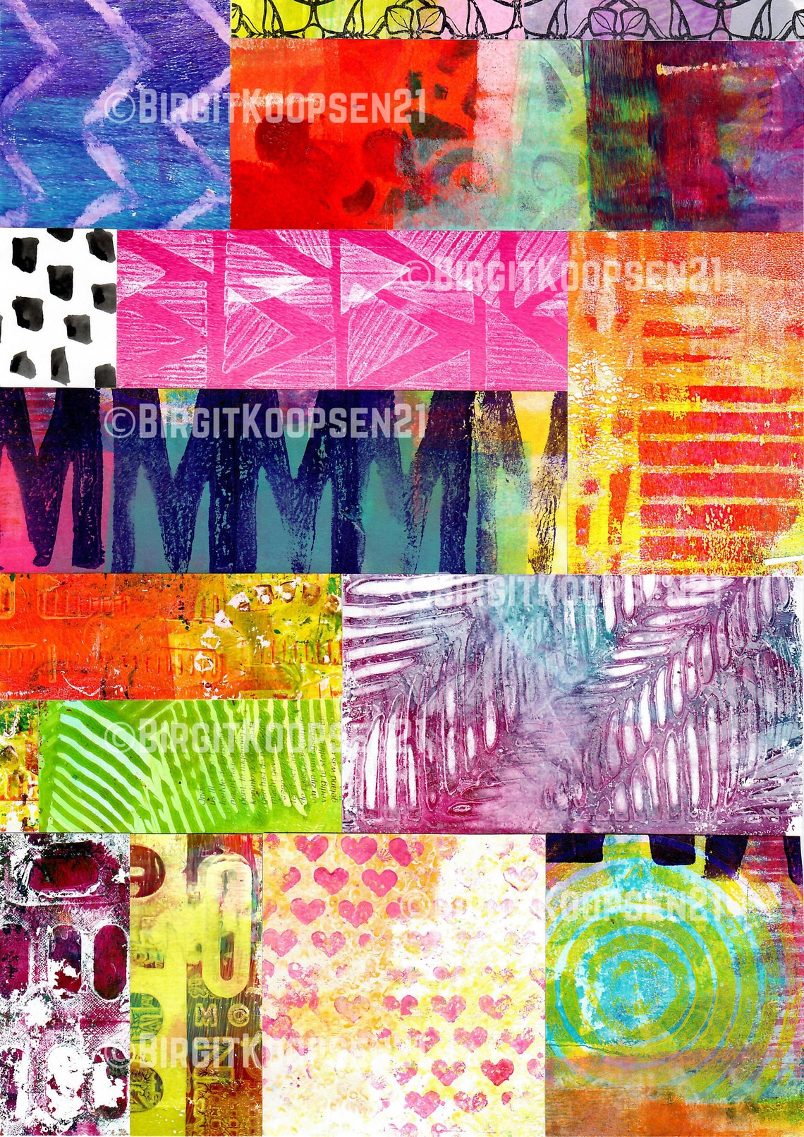 Printable Mixed Media Collage Sheets Etsy