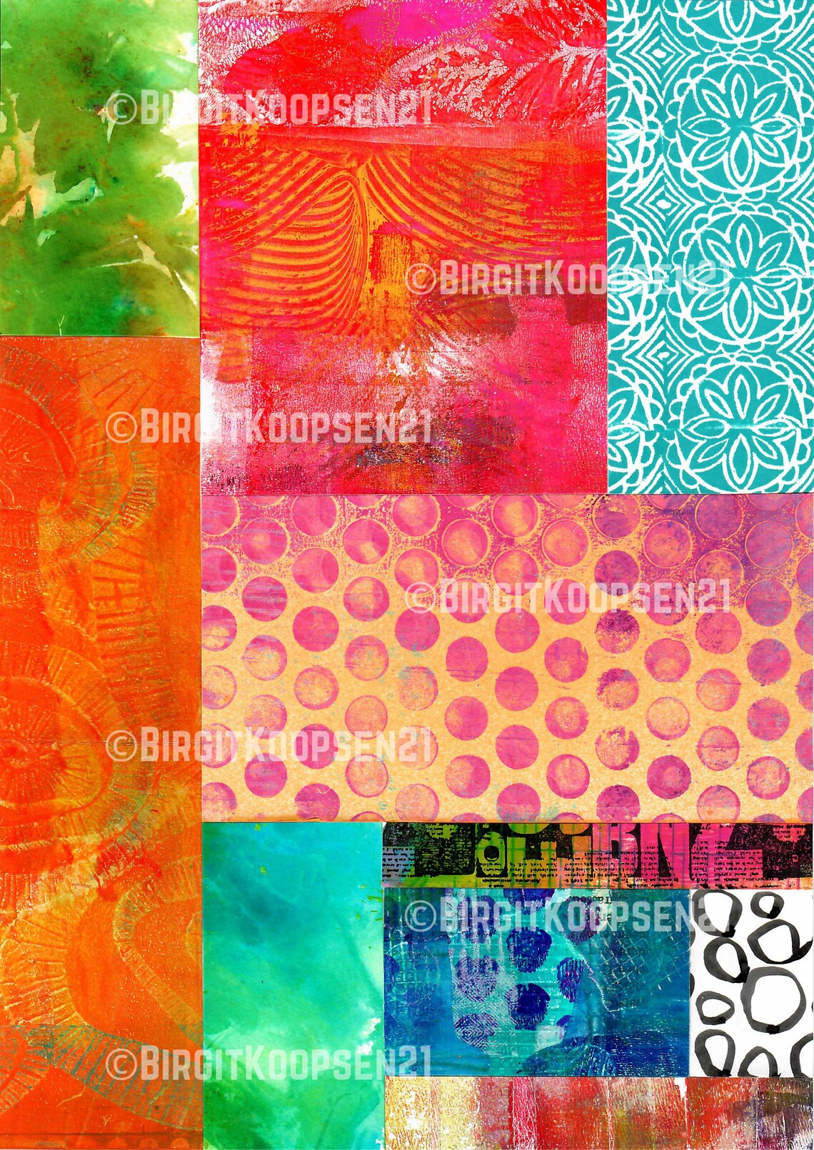 Printable Mixed Media Collage Sheets Etsy