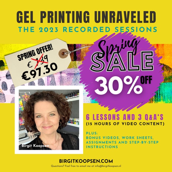 Gel Printing Unraveled - de opgenomen sessies uit 2023 door Birgit Koopsen