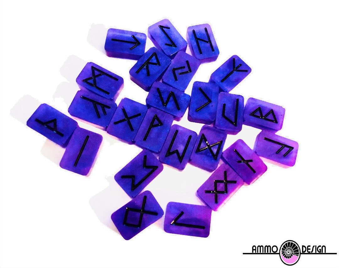 Rune Set, Norse Elder Futhark Runes, Epoxy Resin, Viking Runes, Resin ...