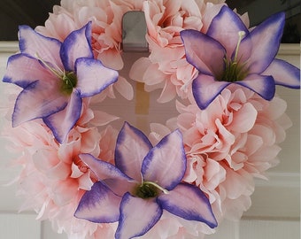Small Pink and Purple Floral Wreath