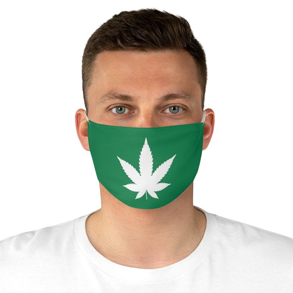 Green Marijuana Leaf Face Mask Weed Masks 420 Masks Unisex Etsy