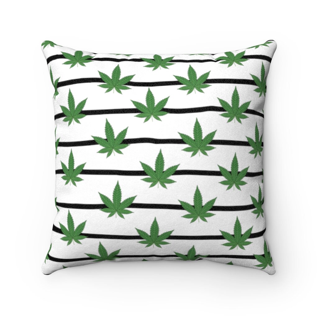 Weed Pillow Stoner Home Decor Marijuana Throw Pillow Etsy
