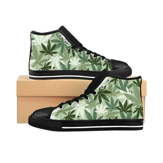 Cannabis Shoes Marijuana Leaf High Top Sneakers Weed Gifts - Etsy