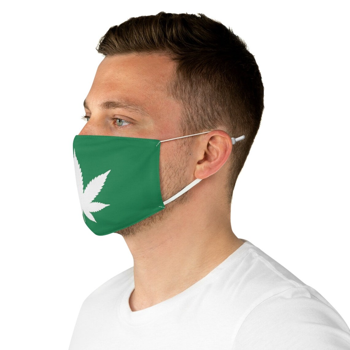 Green Marijuana Leaf Face Mask Weed Masks 420 Masks Unisex Etsy