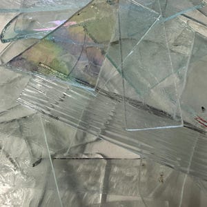 White Black Clear Brown Stained Glass Scrap- 1 lb.