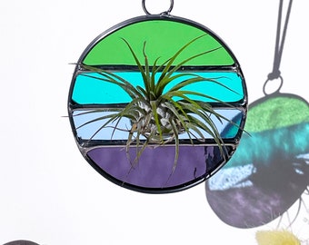 Tranquil Aura Stained Glass Air Plant Holder