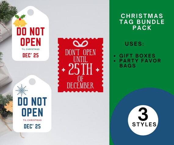 Do Not Open Til Christmas Printable Christmas Tags Christmas - Etsy