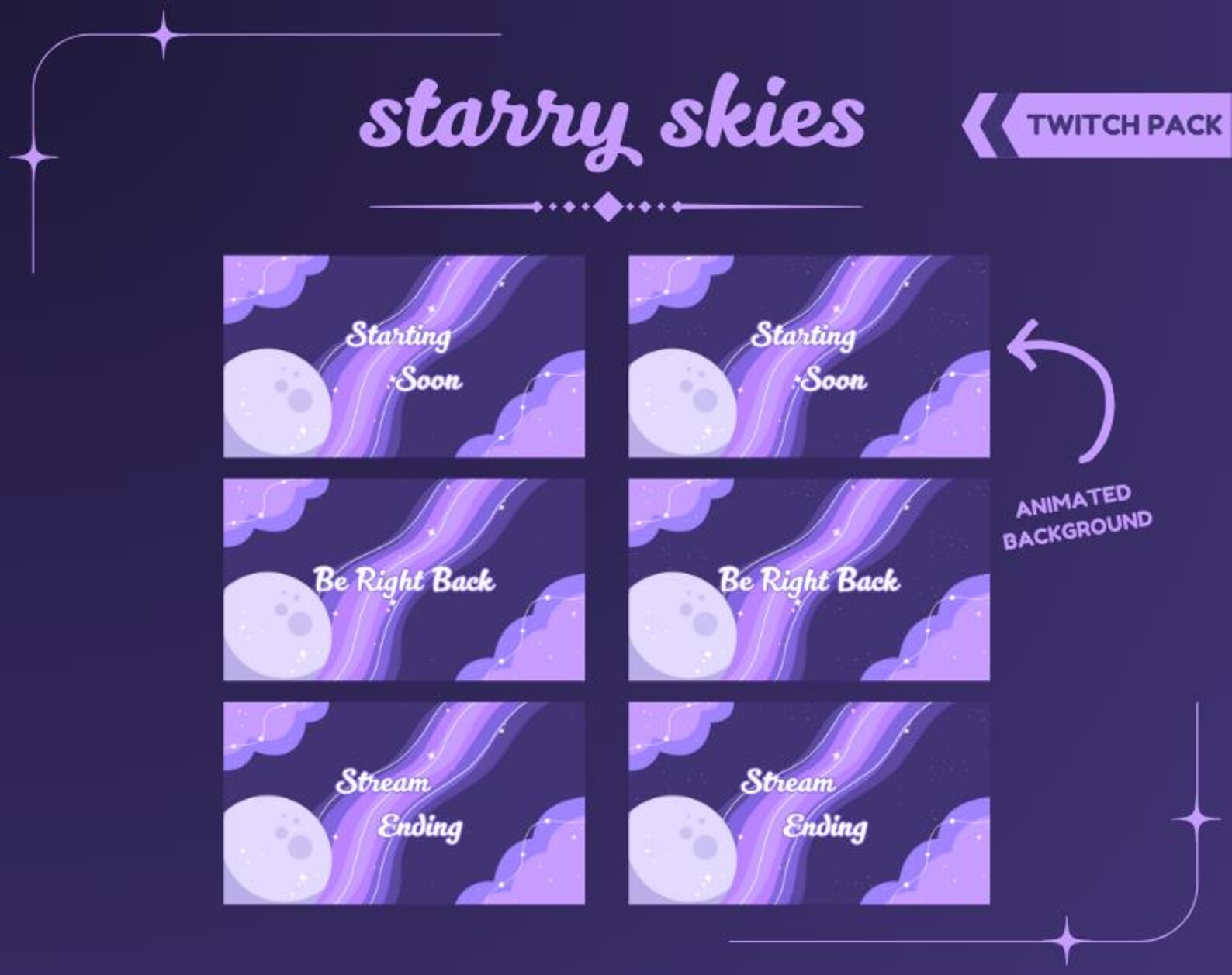 Starry Skies Twitch Package | Overlays, Scenes, Alert - Etsy