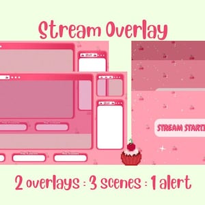 Cute Cherry Twitch Stream Overlay Package