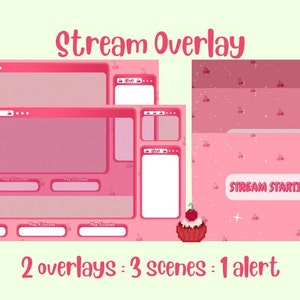 Cute Cherry Twitch Stream Overlay Package