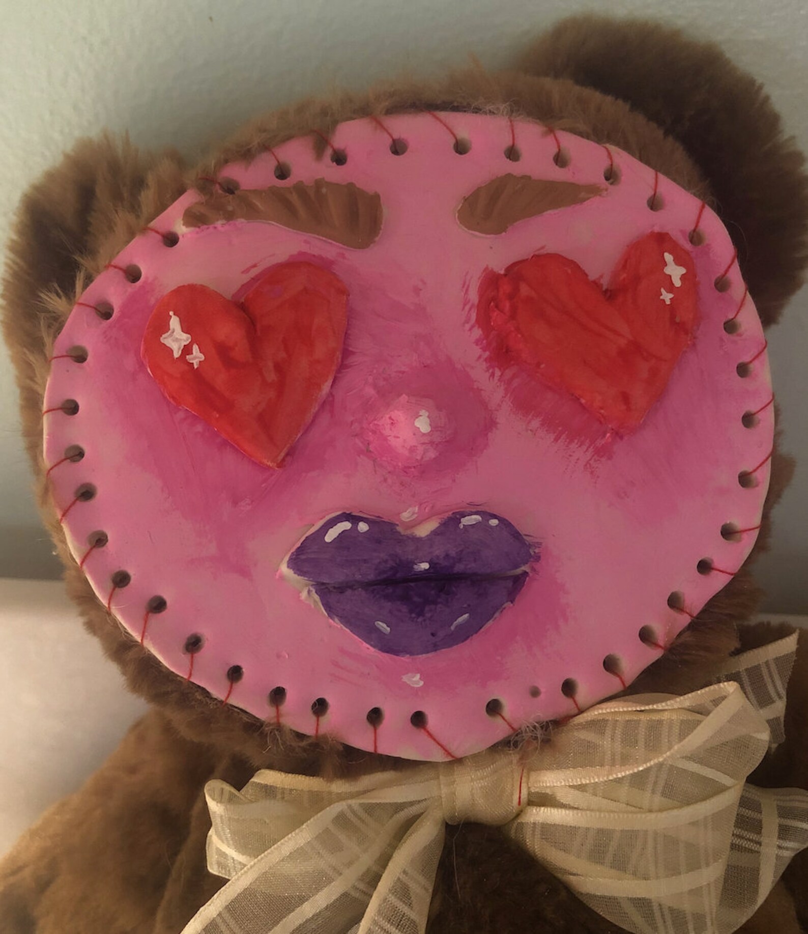Clay face teddy bear | Etsy