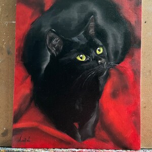 Katzenbild, Katzenmalerei, Katze auf Leinwand, Katzenbild, Katzenportrait, Geschenk für Katzenliebhaber, Katzenportrait Bild 5