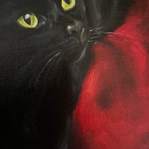 Katzenbild, Katzenmalerei, Katze auf Leinwand, Katzenbild, Katzenportrait, Geschenk für Katzenliebhaber, Katzenportrait Bild 2