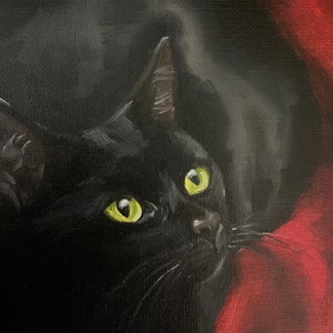 Katzenbild, Katzenmalerei, Katze auf Leinwand, Katzenbild, Katzenportrait, Geschenk für Katzenliebhaber, Katzenportrait Bild 3