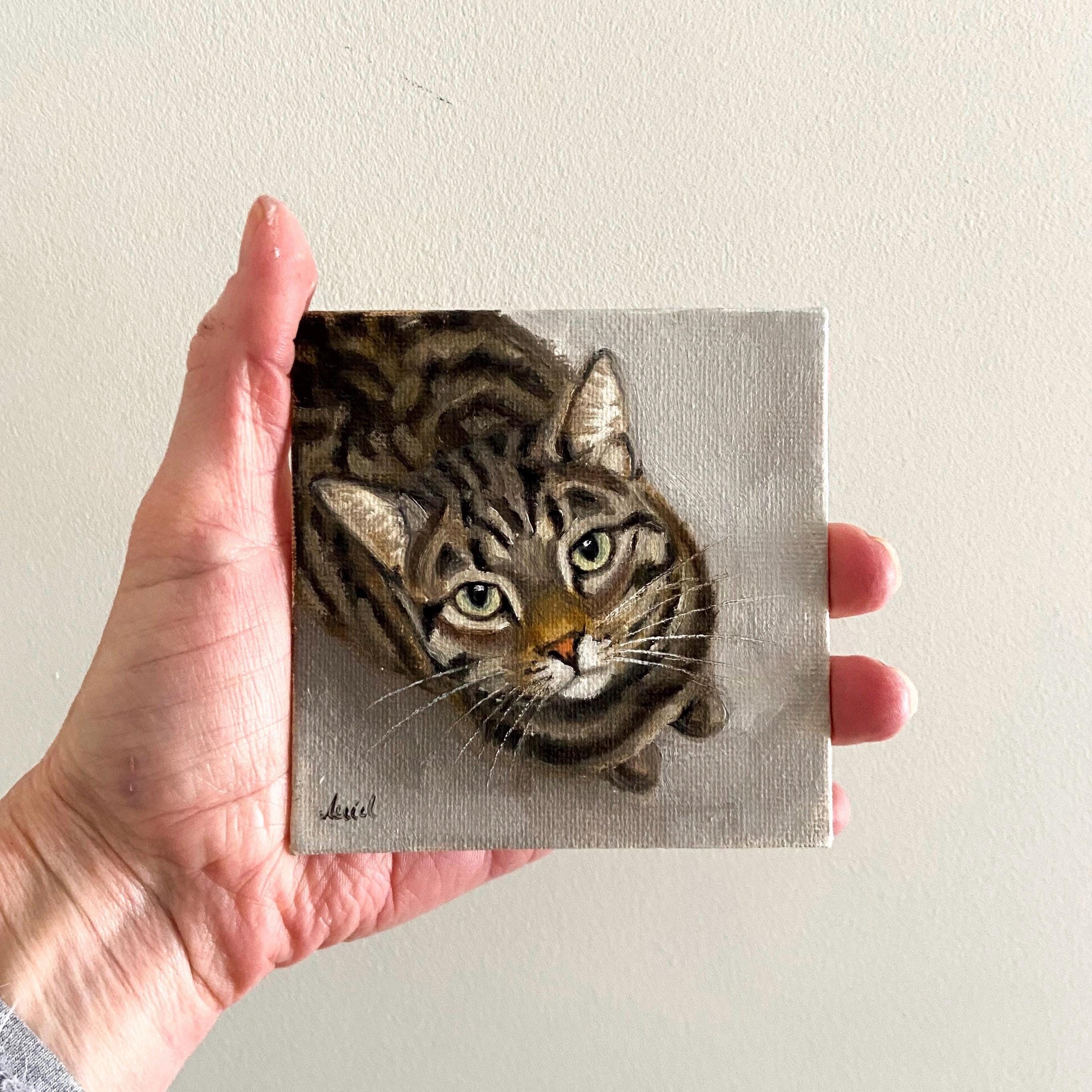 InstyleArt Scuro faccia gatto nero Stampa su tela 80x60 cm artistica murale